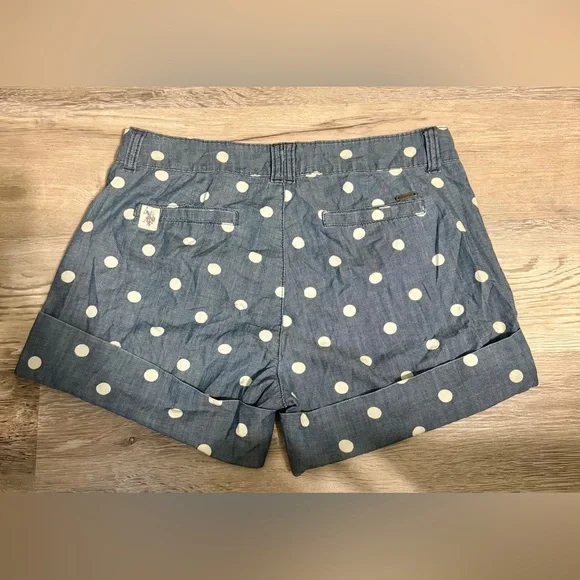 U.S. Polo Assn. Women’s  Polka Dot Chino Shorts, Blue Sz 8 - Picture 3 of 12